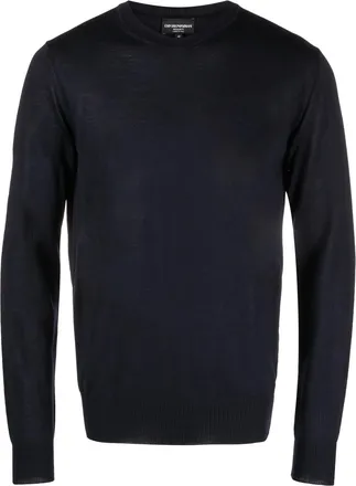 Giorgio Armani: Blue Crew Neck Sweaters now up to −69