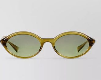 Gucci oval frame sunglasses bamboo metal detail