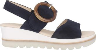 Gabor Damesandaal Collectie voor de Zomer - Dames - Sleehakken - Blauw - 44 EU - Su&egrave;de - Schoenen