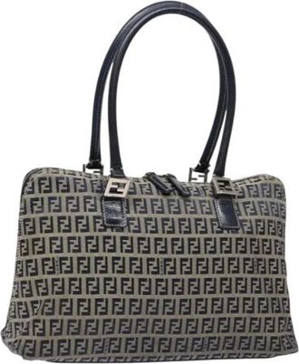 Fendi Pre-owned Handbags, female, Beige, Size: ONE SIZE Pre-owned Canvas Handbag