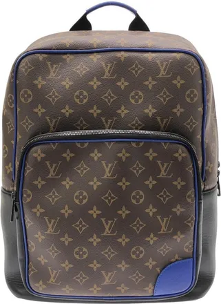 Louis Vuitton Blue Marron Coated Canvas Leather Backpack (Pre-Owned)