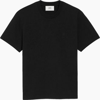 Ami Mens Ami Paris De Coeur Jersey T-shirt in Black - Size: 40