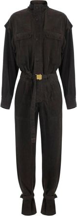 Elisabetta Franchi Denim jumpsuit - Dames - Jumpsuits - Bruin - XL - Denim - Jumpsuits & Playsuits