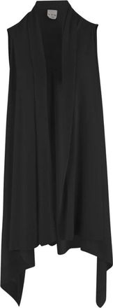 SA SU PHI Lange Kasjmier en Zijde Gebreide Vest - Dames - Vesten - Zwart - XL - Kasjmier - Truien & Vesten