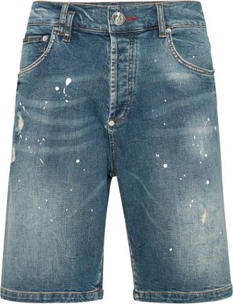 Philipp Plein Formentera Skull Denim Shorts - Heren - Denim shorts - Blauw - W29 - Denim - Korte Broeken