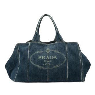 Prada Pre-owned Tote Bags, female, Blue, Size: ONE SIZE Pre-owned Satchel