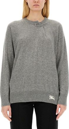 Burberry Cashmere Sweater With Kilt Pin-Donna