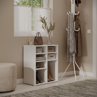 Vicco Armario Para Zapatos Lysander, Blanco, 53 X 65.5 Cm Con 7 Compartimentos Abiertos, Vicco