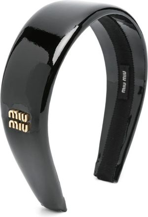 Miu Miu Vernice haarband - Zwart