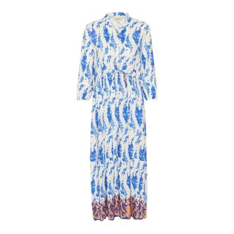 Cream CRAlora Lange Jurk - Dames - Jurken - Blauw - Maat: S/M Leer