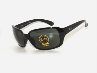 Ray-Ban Unisex Square Regular High Bridge Fit Sunglasses In Polished Black