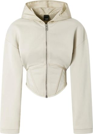 Pinko Felpa in stile corpetto con zip e cappuccio - Bianco