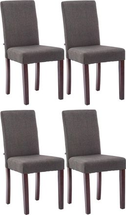 Clp Clp - Juego De 4 Sillas De Comedor Ina De Tela Gris Oscuro Cappuccino
