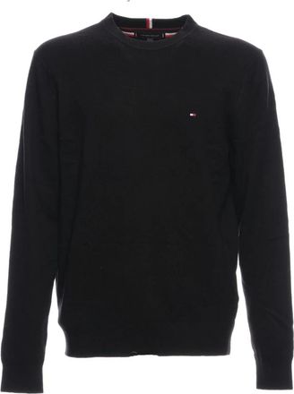 Tommy Hilfiger Trui met ronde hals en kasjmier - Heren - Ronde hals truien - Zwart - 2XL - Kasjmier - Truien & Vesten