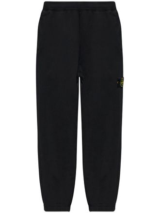 Stone Island Relaxed Fit Black Sweatpants with Distinctive Patch Logo