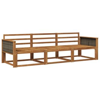 vidaXL Conjunto De Sof&aacute;s De Exterior 3 Pcs Natural Vidaxl