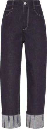 Brunello Cucinelli Jeans con dettaglio a righe - Blu
