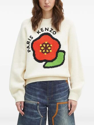 Kenzo Maglione Kenzo Pop con applicazione - Bianco
