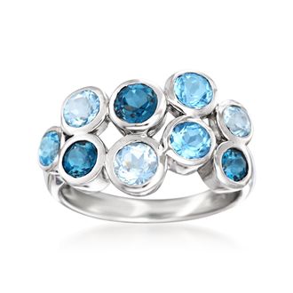 Ross-Simons Blue Topaz Bubble Ring in Sterling Silver