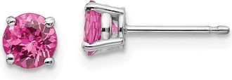 Diamond2Deal 14k White Gold Pink Spinel Earrings
