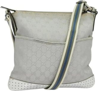 Gucci Pre-owned Canvas gucci-bags - Dames - Vintage Schoudertas - Grijs - ONE Size - Leer - Vintage