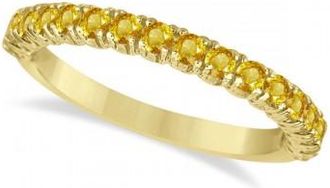Allurez Half-Eternity Pave Yellow Sapphire Stack Ring 14k Yellow Gold (0.95ct)