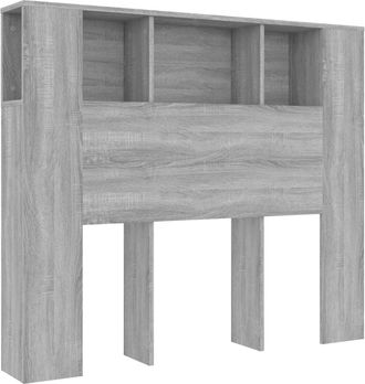 vidaXL Mueble Cabecero Gris Sonoma 120x18,5x102,5 Cm Vidaxl
