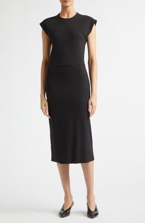 Jil Sander Back Slit Midi Dress in Black at Nordstrom, Size 38