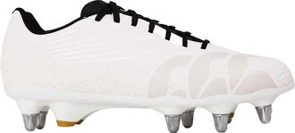Canterbury Of New Zealand Stampede Groundbreak-rugbyschoenen voor heren, van leer met patroon, voor zachte ondergrond (Wit)