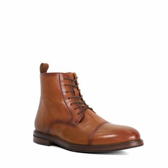 Dune London Mens Matias Wf - Wide Fit Toe Cap Detail Leather Ankle Boot - Tan - Size UK 11