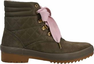 Keds Womens Camp Suede Quilted Nylon Boot In Olive
