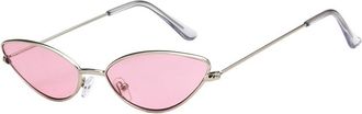 Generic Fashion Mens And Womens Small Frame Sunglasses Outdoor Driving Party Vacation Sun Glasses(Pink)