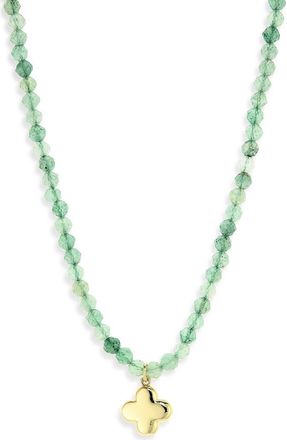 Argento Vivo Clover Beaded Necklace in Gold/Green at Nordstrom Rack