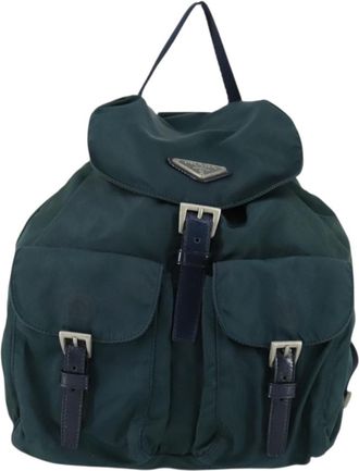 Prada Sac &Agrave; Dos Re-Nylon Nylon Green Nylon Backpack Bag (Pre-Owned)