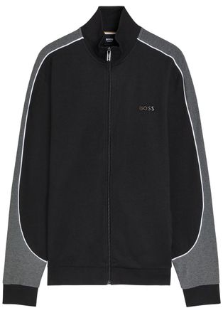 BOSS Boss Logo Panelled Cotton-blend Track Jacket - Black - S