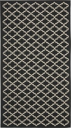 Safavieh Alfombra enrejado de polipropileno negro/beige, 122 x 170 cm