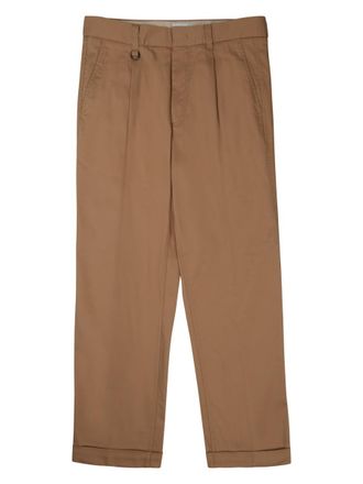 Paolo Pecora Classic Straight-Leg Trousers with Pleats and Structured Texture