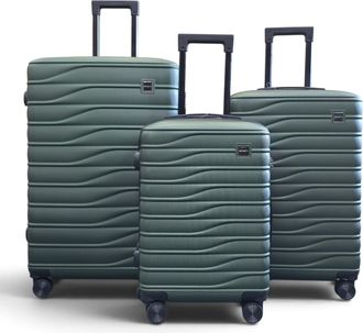 Infinity Leather Hardshell groene 8-wielige bagagekoffer Tas Koffer - Voyage