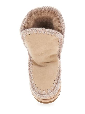 Mou Hand-Crocheted Sheepskin Boot - Beige
