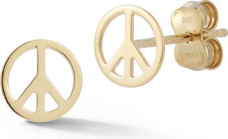 Ember Fine Jewelry 14K Gold Peace Studs