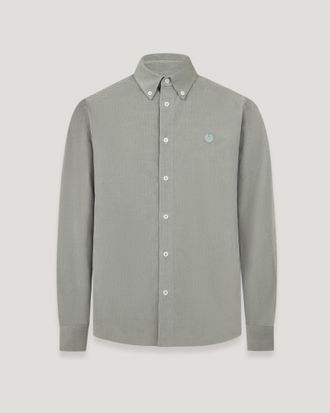 Belstaff Street Shirt Mens Cotton Corduroy Sage Green Size S