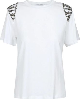 Alberta Ferretti T-shirts en Polos - Dames - T-shirts - Wit - S - Katoen - Tops