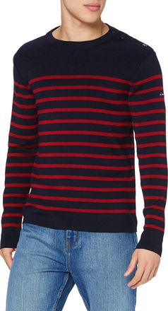 Armor Lux Armor Lux Mens Pull Marin Goulenez Homme Jumper, Multicolour (Navire/Piment I78), Medium