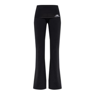 Balenciaga Dames, Broeken, Zwart, Maat: S Leer