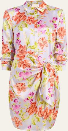 Cinq à Sept Jacey Floral Self-Tie Shirtdress