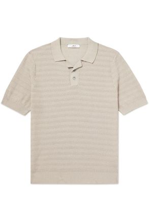 Mr P. Textured-Cotton Polo Shirt