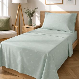 KASANOVA Completo letto singolo foglie verde