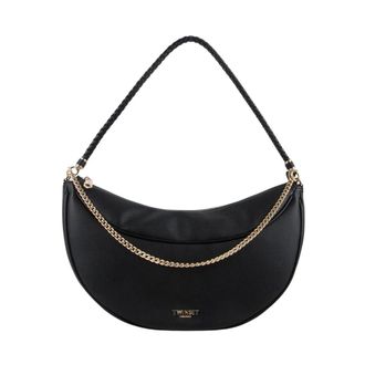 Twinset Half-moon Hobo Bag - female - Twinset - Shoulder Bags - Black - ONE SIZE - Bags