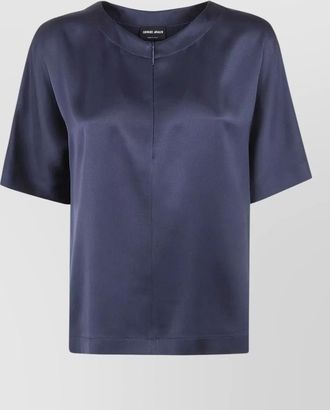 Giorgio Armani satin round neck short sleeve shirt