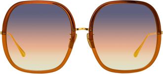 Linda Farrow CELIA LFL1405 C4 Womens Sunglasses Clear Size 60